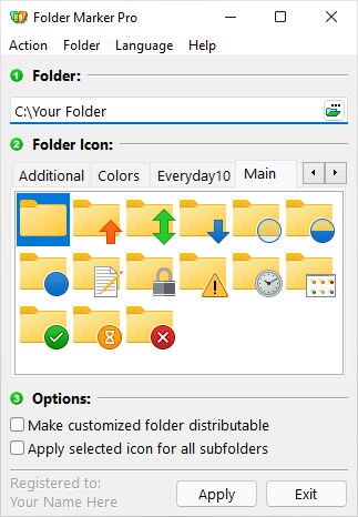 Folder Marker's main window